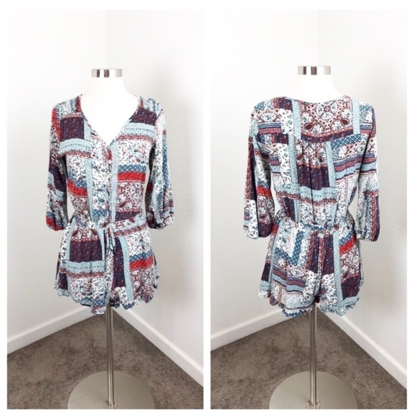 Mossimo Supply Co patchwork romper - Picture 1 of 8